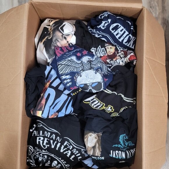 Country Music Shirt Lot Mystery Box -Misc Sizes 10Pc Lot -Misc Artist, B… - Picture 1 of 2